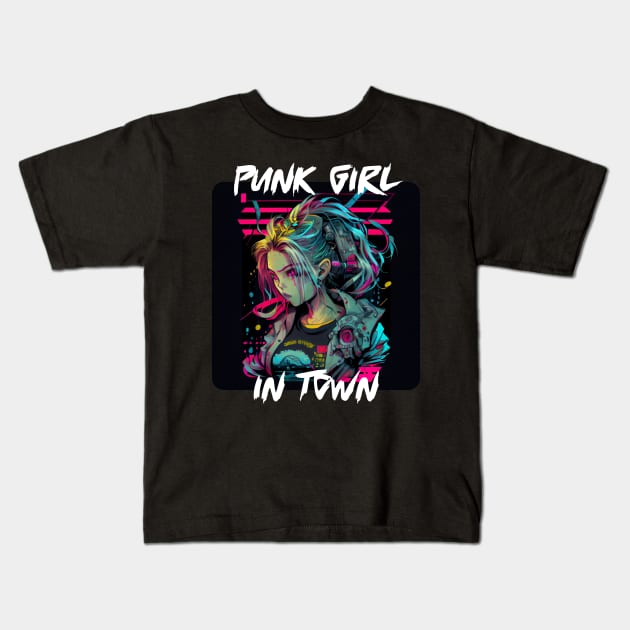 Graffiti Style - Punk Girl In Town 6 Kids T-Shirt by PD-Store